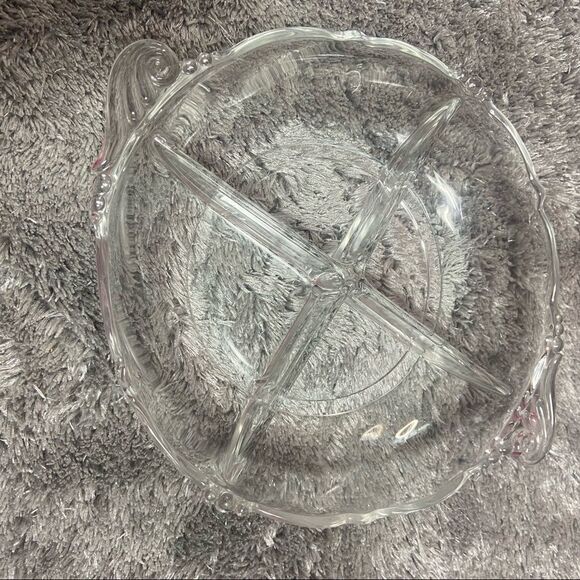 Heisey vintage crystal depression glass divided gray - Picture 1 of 3